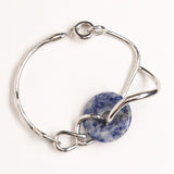 SODALITE STONE METAL CRUVE BRACELETS