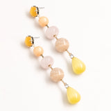 PEACH AND YELLOW GEMSTONE DROP EARRINGS