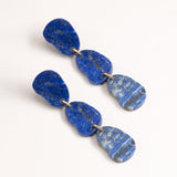 LAPIS LAZULI TRIPLE STONE EARRINGS