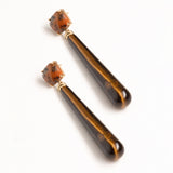 TIGER EYE ELONGATED DROP EARRINGS