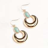 GOLDEN AMAZONITE SHORT DROP EARRINGS