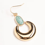 GOLDEN AMAZONITE SHORT DROP EARRINGS