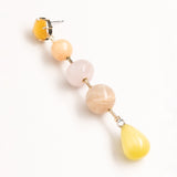 PEACH AND YELLOW GEMSTONE DROP EARRINGS