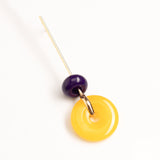 YELLOW BLUE STONE DROP EARRINGS