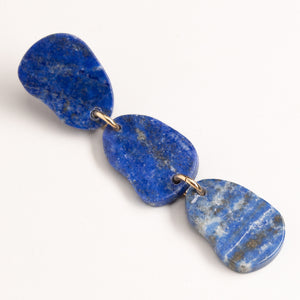 LAPIS LAZULI TRIPLE STONE EARRINGS