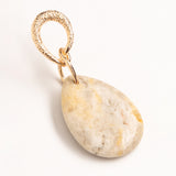 CREAM MARBLED STONE DROP EARRINGS