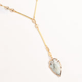 AMAZONITE PENDANT GOLD LARIAT NECKLACE