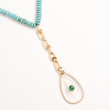 CRYSTAL TURQUOISE FASHION LARIAT NECKLACE