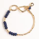 LAPIS LAZULI BEAD GOLD CHAIN BRACELET