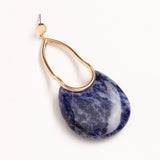 LAPIS LAZULI OVAL GOLD EARRINGS