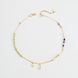 PERIDOT INITAL BIRTHSTONE NECKLACE (เลือกอักษร INITIAL ได้)