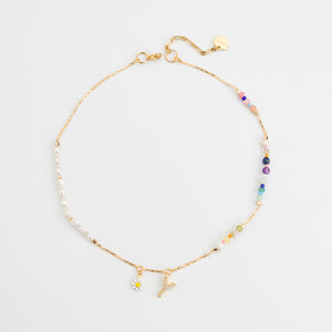 PEARL INITAL BIRTHSTONE NECKLACE (เลือกอักษร INITIAL ได้)