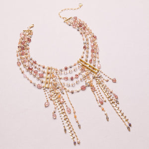 Rose Quartz Statement Necklace (Cindy Selected)