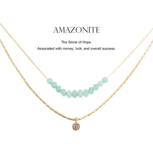 Amazonite - POWER STONE DOUBLE-LAYERED NECKLACE