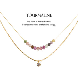 Tourmaline - POWER STONE DOUBLE-LAYERED NECKLACE