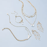 PEARL AND CRYSTAL LAYERED NECKLACE (Cindy Selected)