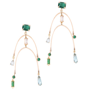 EMERALD CRYSTAL DROP EARRINGS (Cindy Selected)