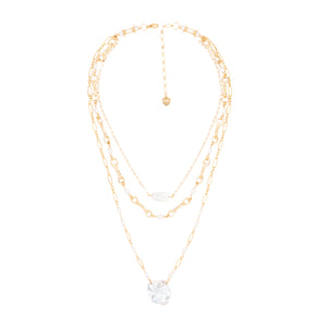 PEARL AND CRYSTAL LAYERED NECKLACE (Cindy Selected)