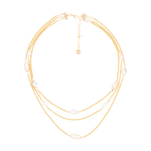 PEARL TRI-LAYER GOLD CHAIN NECKLACE (Cindy Selected)