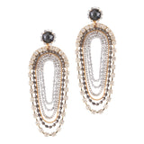 SILVER CHAIN CRYSTAL WATERFALL EARRING (Cindy Selected)