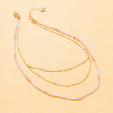 ROSE QUARTZ - LUCKY STONE Layered Necklace