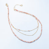 STRAWBERRY QUARTZ - LUCKY STONE Layered Necklace