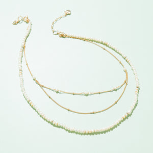 PEARL - LUCKY STONE Layered Necklace