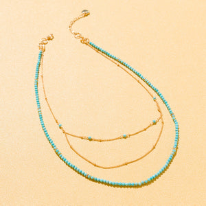 TURQUOISE - LUCKY STONE Layered Necklace