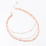 STRAWBERRY QUARTZ - LUCKY STONE Layered Necklace