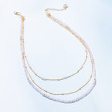 ROSE QUARTZ - LUCKY STONE Layered Necklace