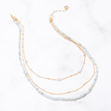 AQUAMARINE - LUCKY STONE Layered Necklace