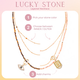 ROSE QUARTZ - LUCKY STONE Layered Necklace