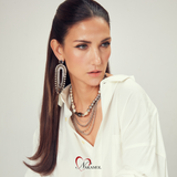 SILVER CHAIN CRYSTAL WATERFALL EARRING (Cindy Selected)