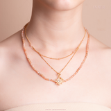 STRAWBERRY QUARTZ - LUCKY STONE Layered Necklace