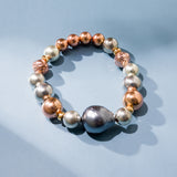 Twisted Grey Pearl Stretchy Bracelet