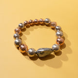 Twisted Grey Pearl Stretchy Bracelet