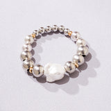 TWISTED WHITE PEARL STRETCHY BRACELET