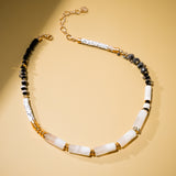 BLACK AND WHITE STONE NECKLACE