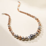 GOLD SILVER BEAD NECKLACE