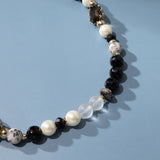 BLACK AND WHITE GEMSTONE NECKLACE