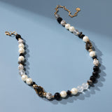 BLACK AND WHITE GEMSTONE NECKLACE