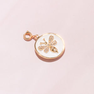 BUMBLEBEE WHITE - ENAMEL CHARM