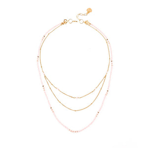 ROSE QUARTZ - LUCKY STONE Layered Necklace