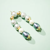 GREY PEARL WATERFALL EARRINGS