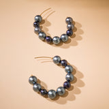 BLACK PEARL HOOP EARRINGS