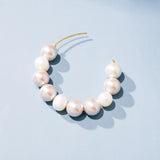 WHITE PEARL HOOP EARRINGS