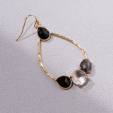 BLACK GEM TEARDROP EARRING