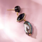 BLACK PEARL STONE EARRING