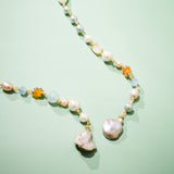 MIXED STONE LARIAT NECKLACE