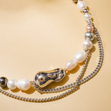 SILVER PEARL CHOKER NECKLACE